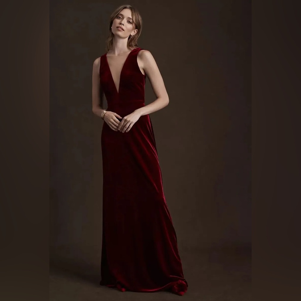 Jenny Yoo Logan dress in dark berry